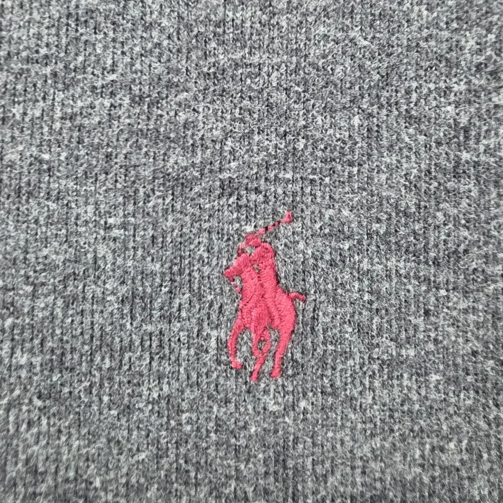 Polo Ralph Lauren Sweater Mens XL Gray Mock Neck 1/4 Zip Pullover Pony Logo